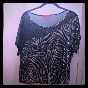 Crop zebra print top